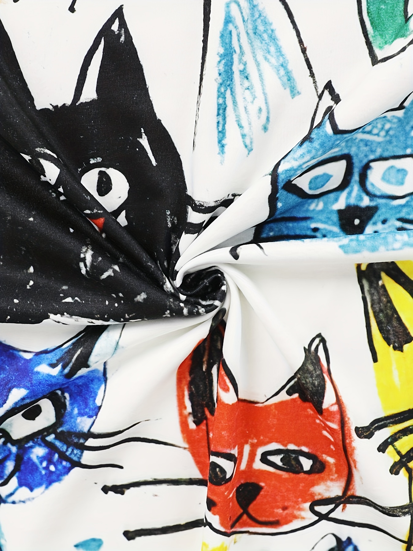 T-Shirt Manches Longues Femme Imprimé Chat - Coton Polyester Confy - Tailles S-5XL Multi Couleurs