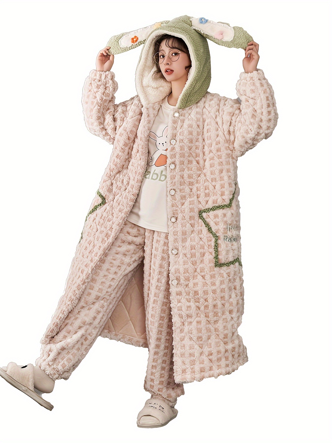 Pyjama Femme Hiver Flanelle Polaire - Haut Et Pantalon Avec Poches, Doux Et Chaud, Pour Soirée Cocooning