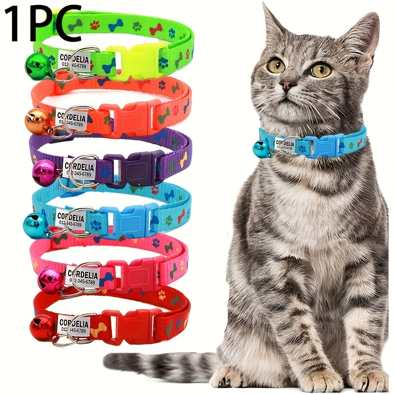 Personalisiertes Hundehalsband Mit Name & Telefonnummer – Verstellbar Für Kleine & Mittlere Hunde, 9 Farben – Strapazierfähiges Polyester Mit Metall-D-Ring