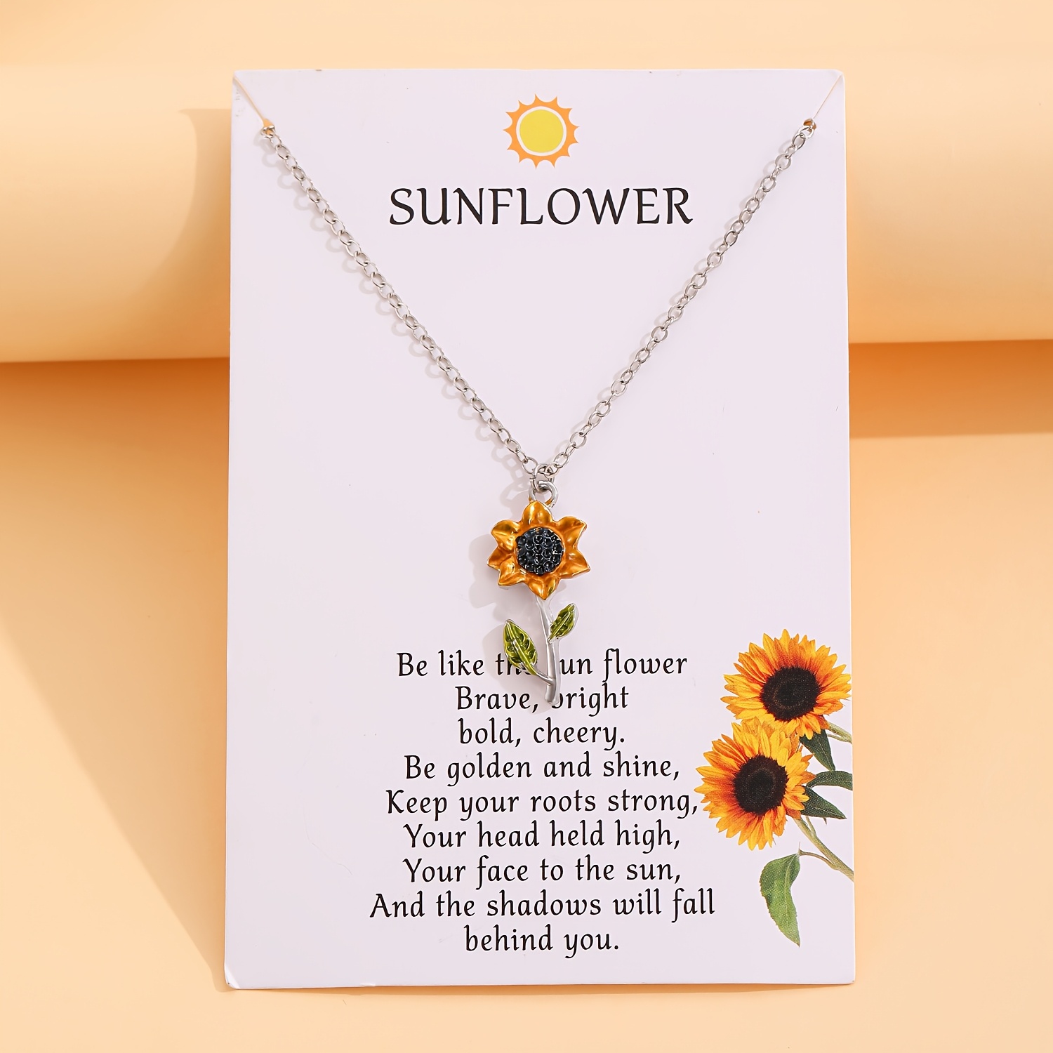 TEMU A Stylish And Elegant Vintage Sunflower Pendant Necklace Suitable For Women's Everyday Casual Wear And Holiday Gifts