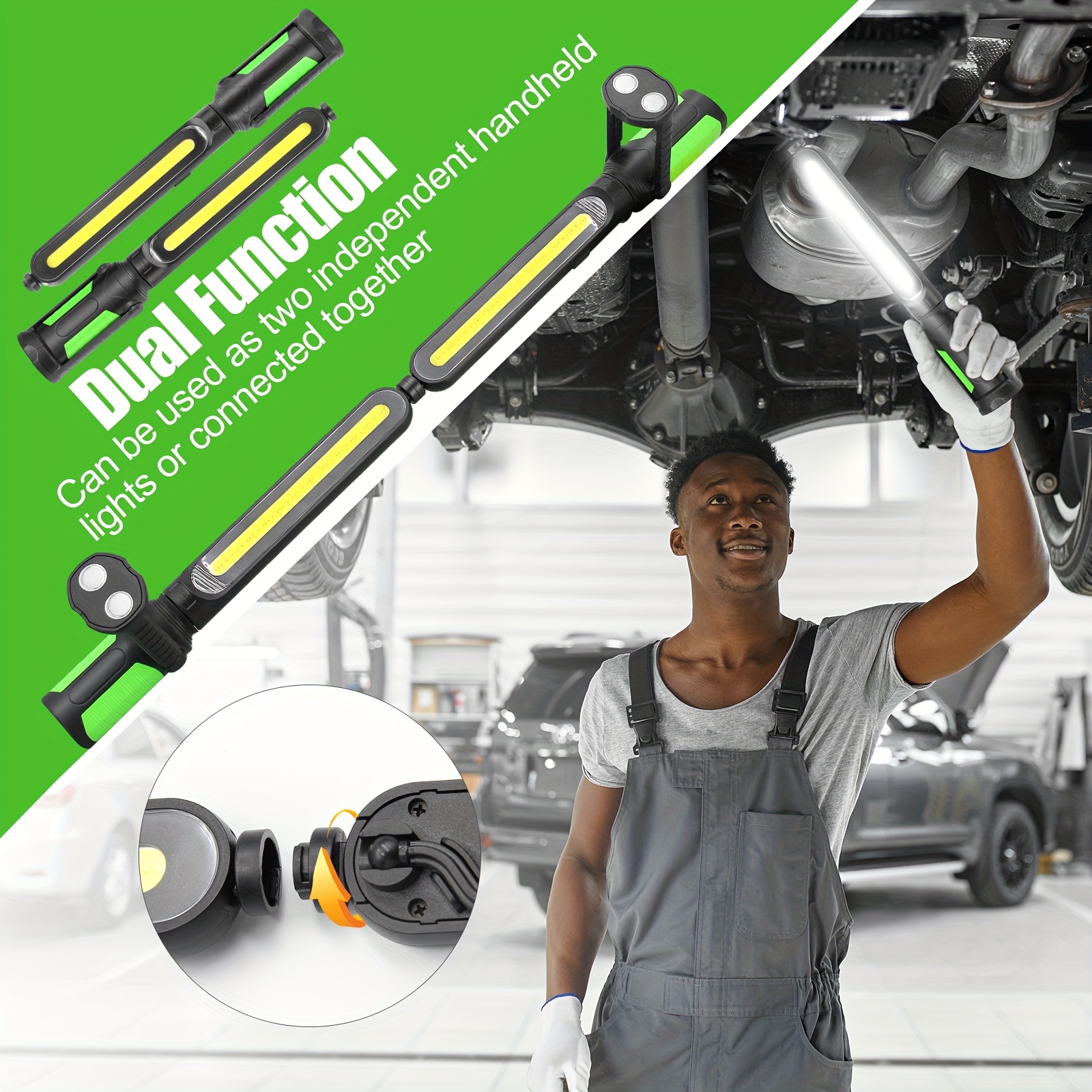 Rechargeable Cordless Magnetic LED Work Light with Magnetic Base & Hook - Portable Mechanic Light, Adjustable Brightness for Car Repair, Workshop, Emergency, Underhood, - /Outdoor Use 12 Rechargeable Cordless Magnetic LED Work Light with Magnetic Base & Hook - Portable Mechanic Light, Adjustable Brightness for Car Repair, Workshop, Emergency, Underhood, - /Outdoor Use