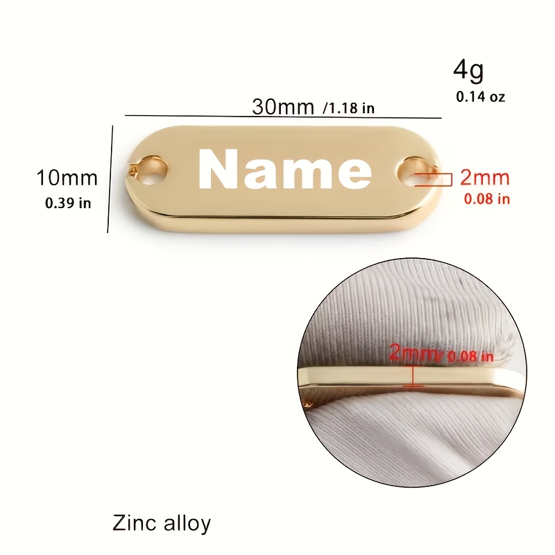 TEMU Custom Personalized Metal Labels, Suitable For Diy Crafts, Sewing, Pet Identification, Bags, Clothing, Suitcases And Wallet Making, Garment