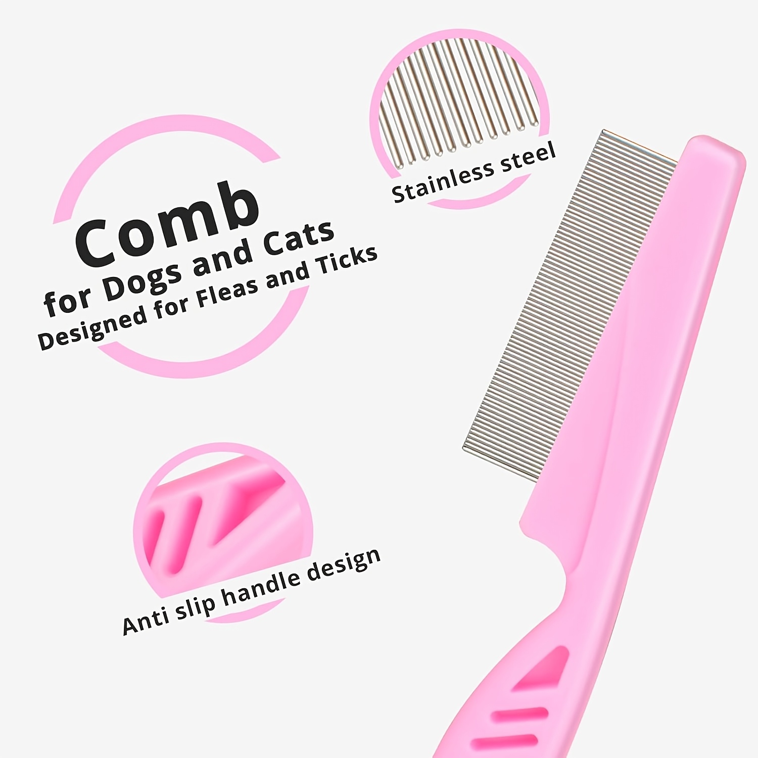3pcs Pet Flea Comb Set for Cats and Dogs