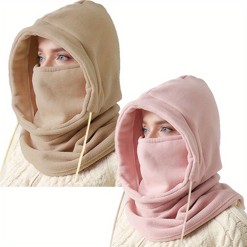 

Unisex Winter Balaclava Hood Scarf - , 100% Polyester, Woven Windproof Neck Warmer For Skiing, Motorcycle, And Bicycle Riding