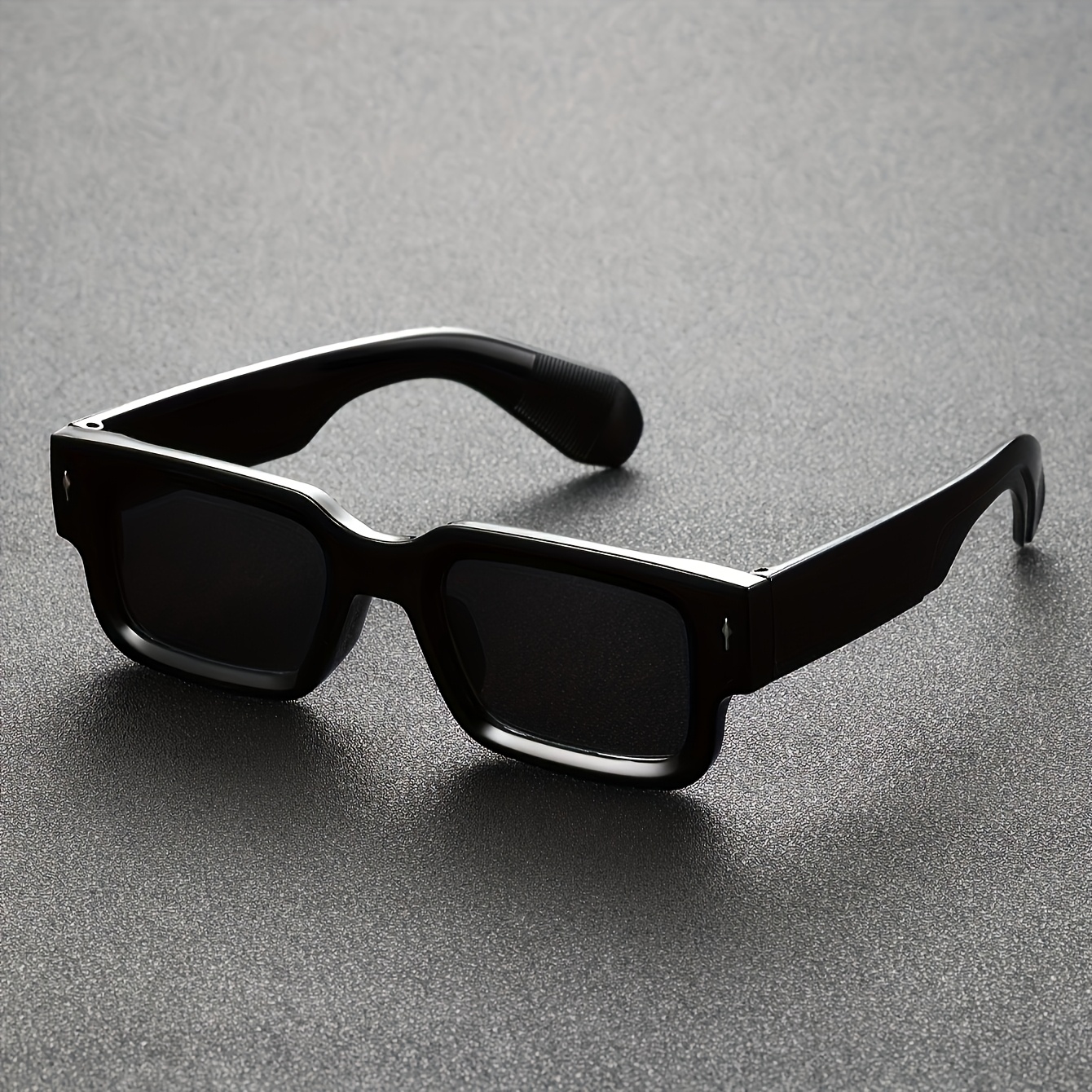 Image of 1 Pair Men's Rectangular Frame Anti-uv Sunglasses Suitable For Daily Outing, Street Snap, Vacation, Driving, Beach Party, Music Festival, Halloween, Christmas, Easter, Valentine's Day