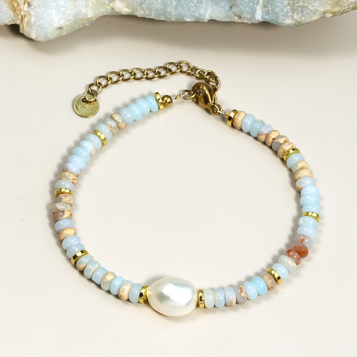 Image of Freshwater Pearls, Natural Stones, A Bracelet Made Of Natural Shoushan Stone, A Niche High-end Light Luxury Exquisite Gift For Women To