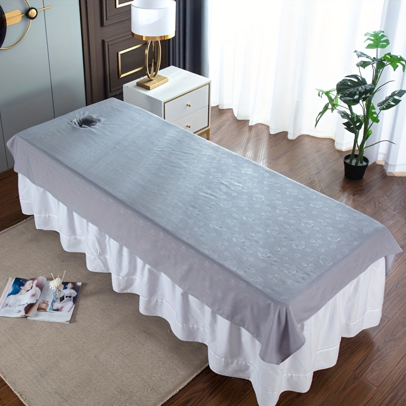 

Spa Massage Table Linen With Face Hole - Unscented, -free, Salon Bed Cover, Skin-friendly, High-quality Printed Fabric