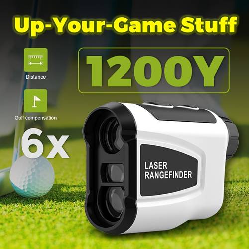 1200 yard laser rangefinder for golf equipment to enhance 6x magnification slope hd rechargeable flag lock quick positioning usb charging white golf additions stylish design