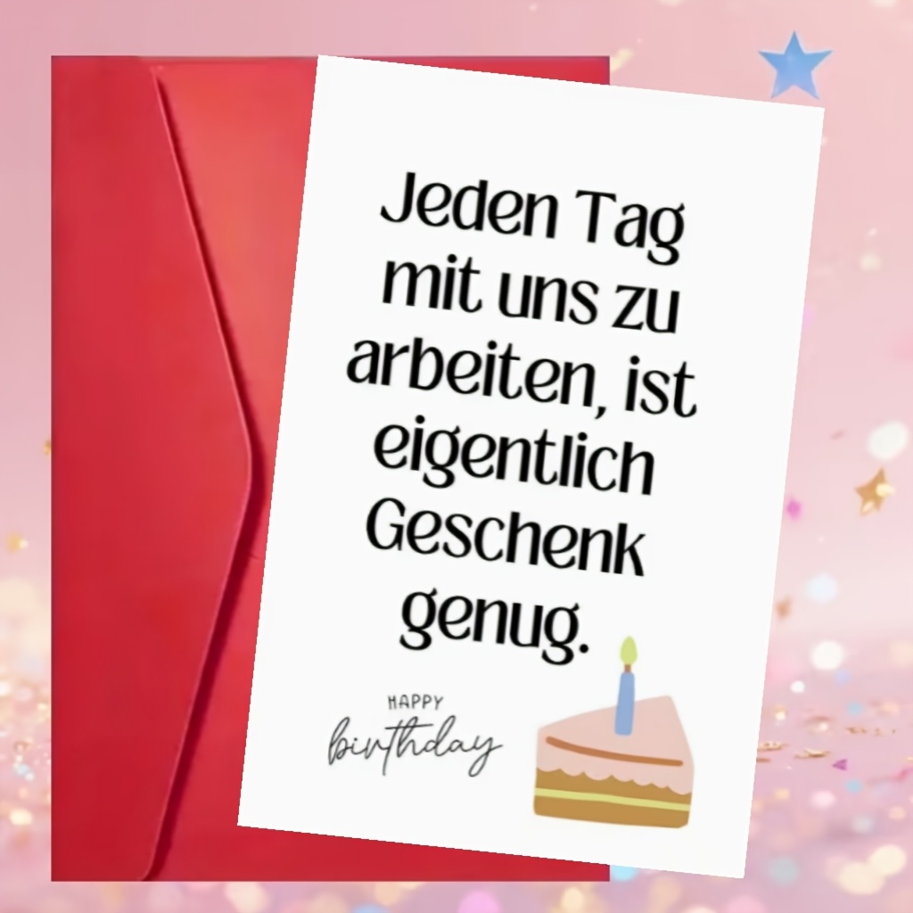 German Style Birthday And Christmas Greeting Card Suitable For Colleagues - Prank Card (with German) Coworker/boss Gift, Workplace German Humorous Greeting Card (ideal For Birthdays Or Christmas)