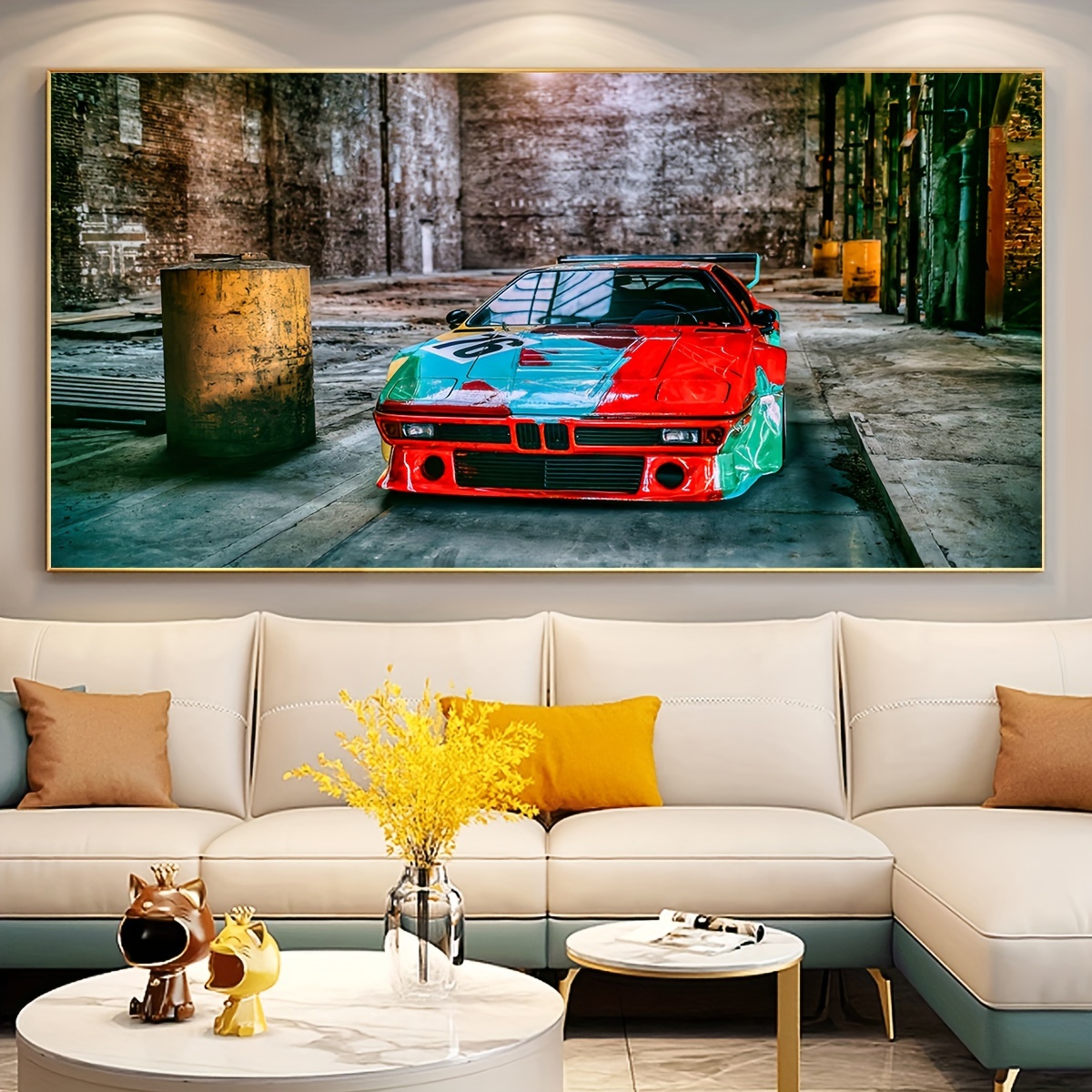 Póster en de Coche de Chic Doodle Impermeable Decoración de Pared  para Dormitorio