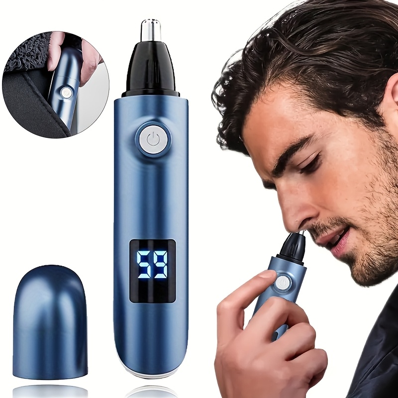 feiyba cordless ear nose hair trimmer for men women   double   design usb battery powered with   portable grooming tool for home use portable nose hair trimmer sleek metallic   Product details 0