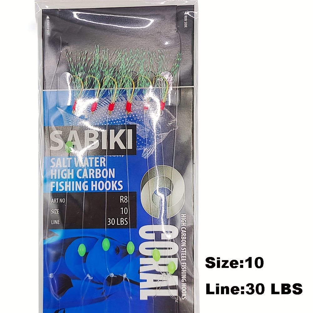 1 Pack/3 Packs 8#-16# Bionic Fish Skin String Hooks Luminous Beads, Barbed  High Carbon Steel Hook, Sabiki Rigs Accessories For Freshwater
