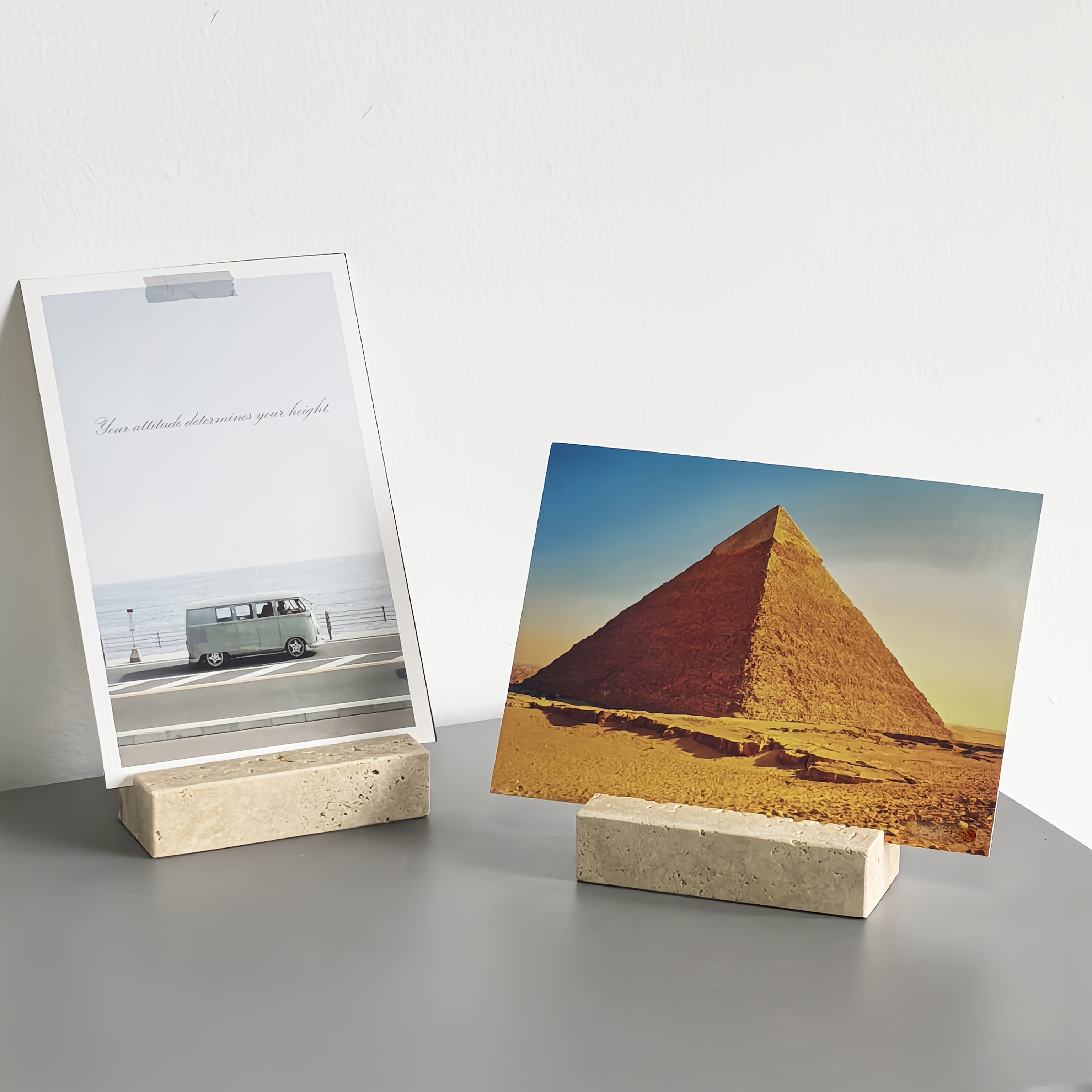 Natural Marble Photo Holder, Stone Business Card Holder, Cave Stone Card Holder, Photo Clip, Note Clip, Marble Photo Base, Heavy Stone Crafts, Suitable for Home, Office, Shopping Mall, Café, High-End Gifts