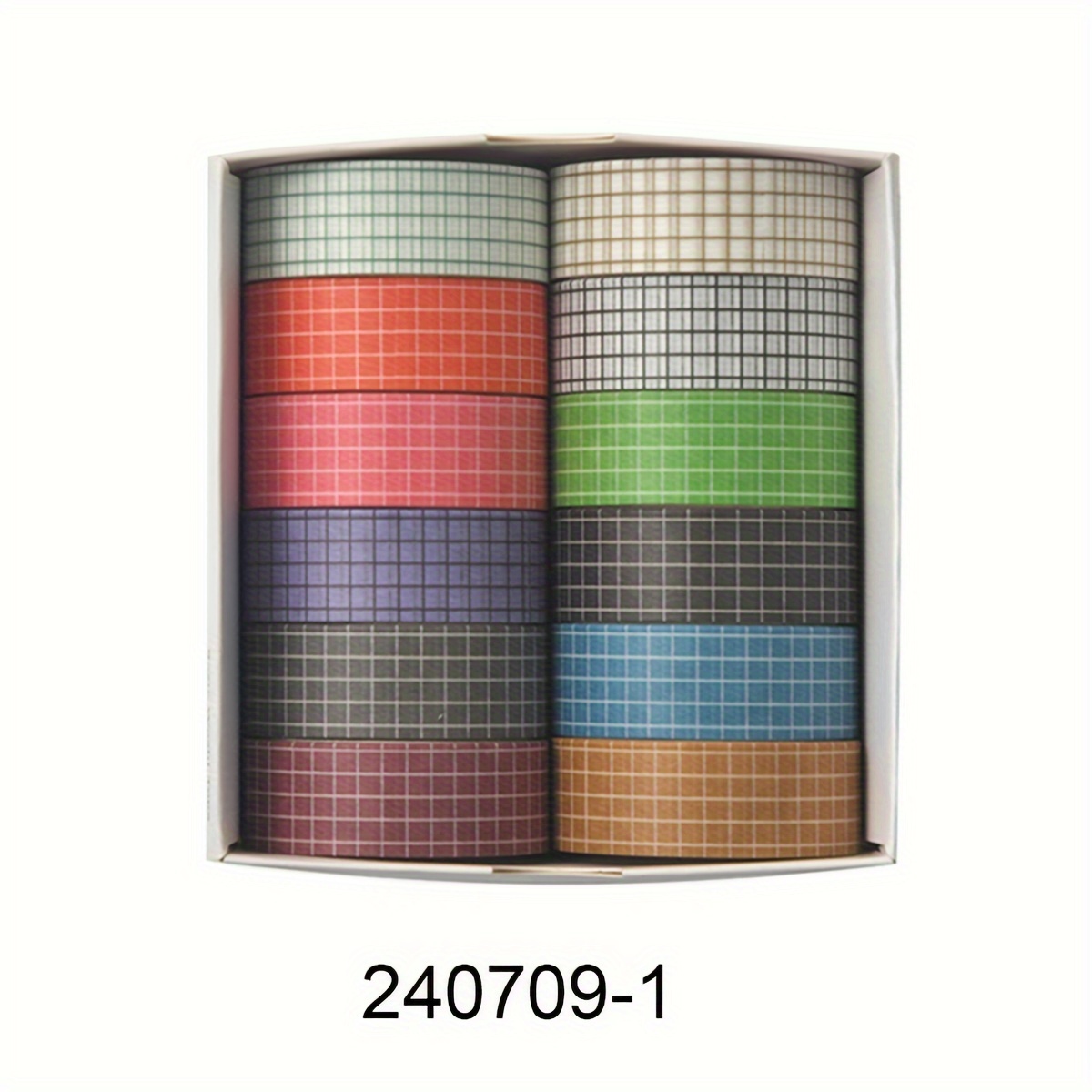 TEMU 12 Rollos/ de Adhesivo Washi a Cuadros Hermosos, Varios Estilos Disponibles, Cinta para Álbumes de Recortes, Suministros para Diarios de Basura,