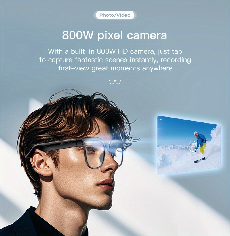 valentines day gifts 4k camera smart glasses ai smart glasses with real time translation object recognition open ear audio ultra   ideal for outdoor cycling work travel   to     hd audio Product details 9