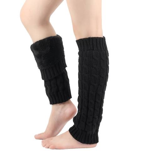 2pcs 4pcs unisex lined leg warmers elastic soft warm for winter outdoor sports shoe matching