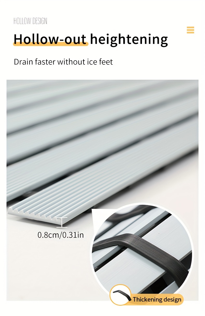 1pc of   brand christmas pvc anti slip bathroom mat bathroom mat with rubber backing and drainage holes soft shower mat suitable for bathtub shower floor mat bathroom mat simple and stylish bathroom decoration mat 16 9 23 6 inches best for christmas Product details 4