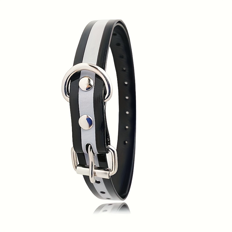 TEMU Collier réfléchissant pour chien pour les races de petite et moyenne taille - Collier PVC ajustable qui brille dans avec boucle durable,