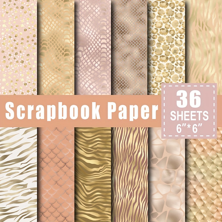 

36 Sheets Scrapbook Paper Pad In 6*6", Art Craft Pattern Paper For Scrapingbook Craft Cardstock Paper, Diy Decorative Background Card Making Supplies Shine Lether