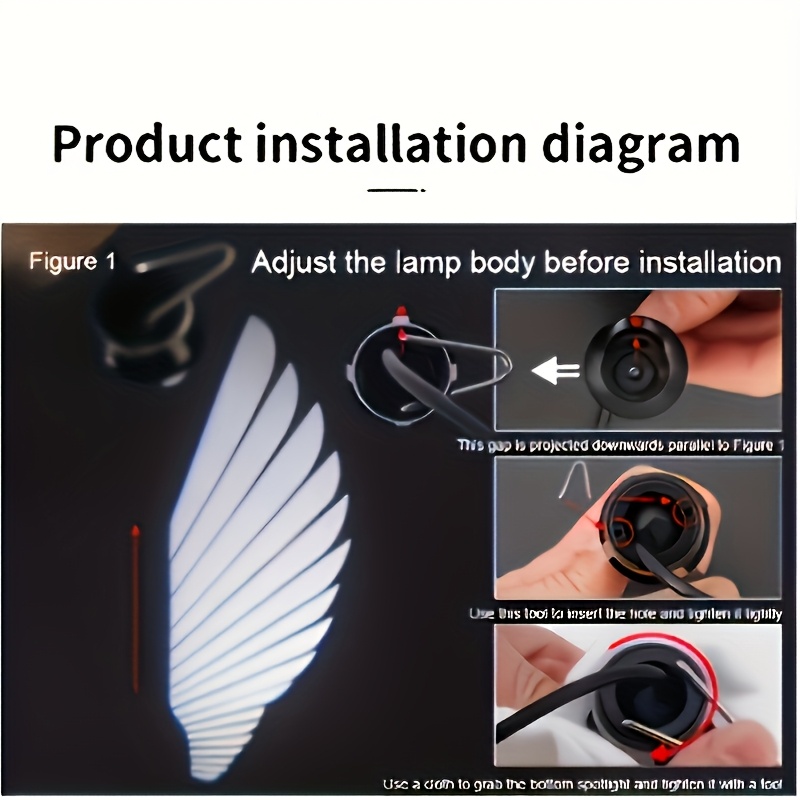 2 pack brand new high definition adjustable angle led lens welcome effect light with turning effect wings flashing 12v room line unlocks the car and automatically lights up suitable for sedans suvs and commercial vehicles without battery details 1