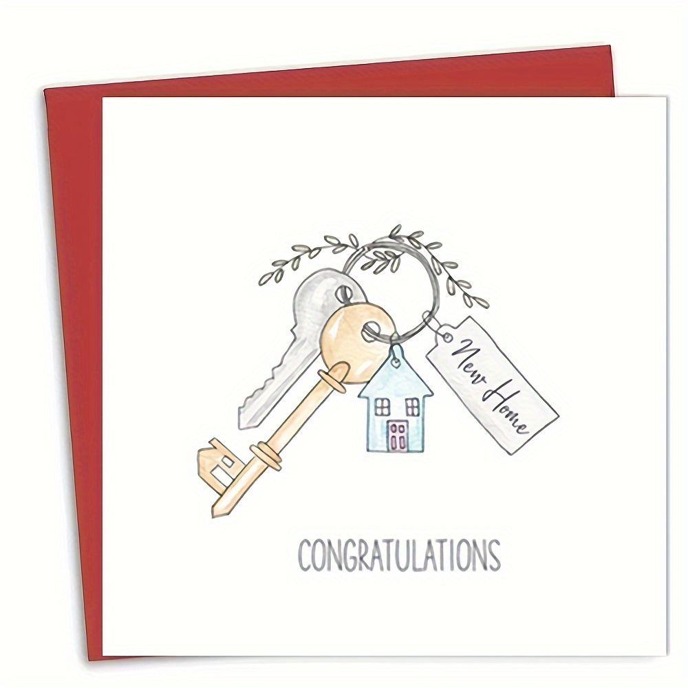 

1pc Friends-inspired " On Your " Card With Key & House - Perfect Housewarming Gift, Celebratory Greeting For New