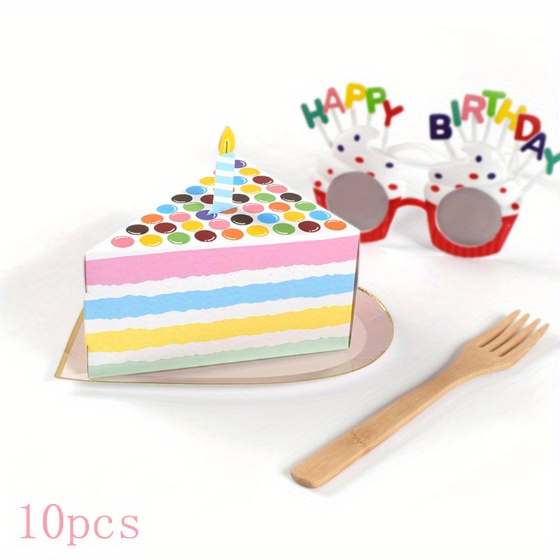 TEMU Boîte en Papier de Gâteau 10 pièces - Boîte Cadeau Décoration de Gâteau - Adaptée pour anniversaire, fête de mariage, décoration de boîte à