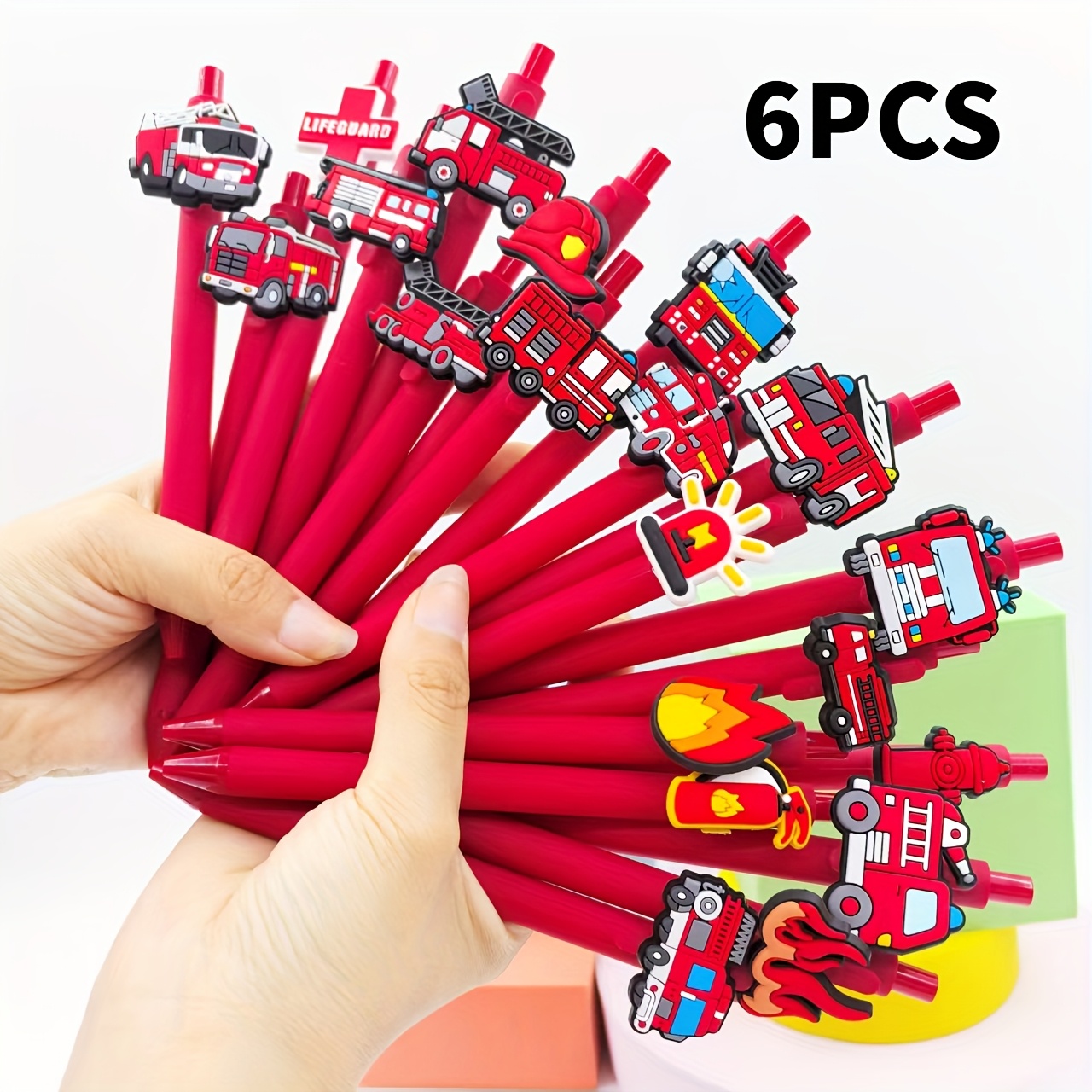 6/12pcs Creative Fire Prevention Ballpoint Pen Protection Gift Pen Stationery Gift Random Style