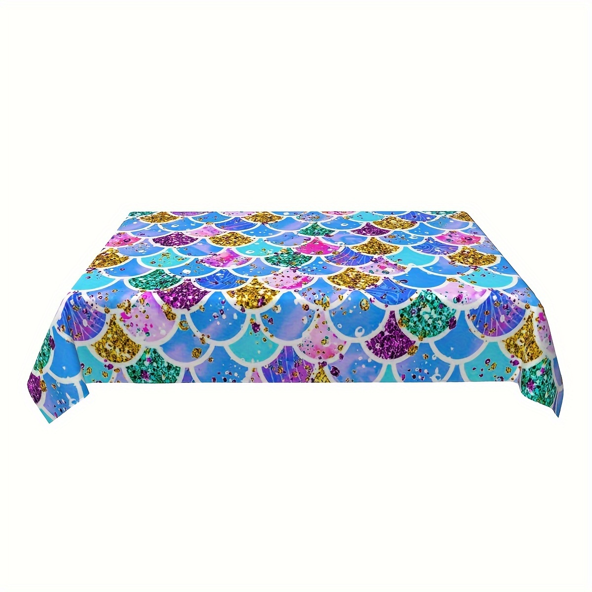 Fish Scale Tablecloth Rectangular Table Regular Plastic - Temu