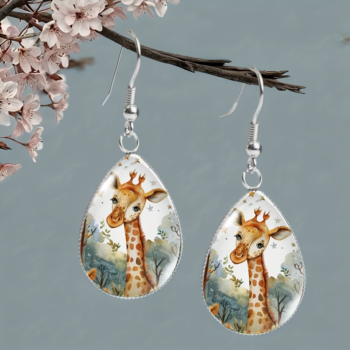 TEMU A Pair Of Adorable Giraffe Drop Earrings, Featuring Wildlife Jewelry, Perfect For Christmas And New Year Gifts, Without Battery