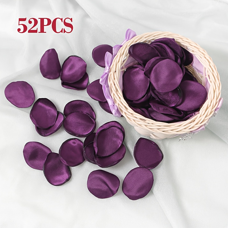 TEMU 52pcs Of Faux Silkyyy Rose Petals In Various Colors, Perfect For Valentine's Day, Weddings, Flower Baskets, Romantic Dinner Table Centerpieces,