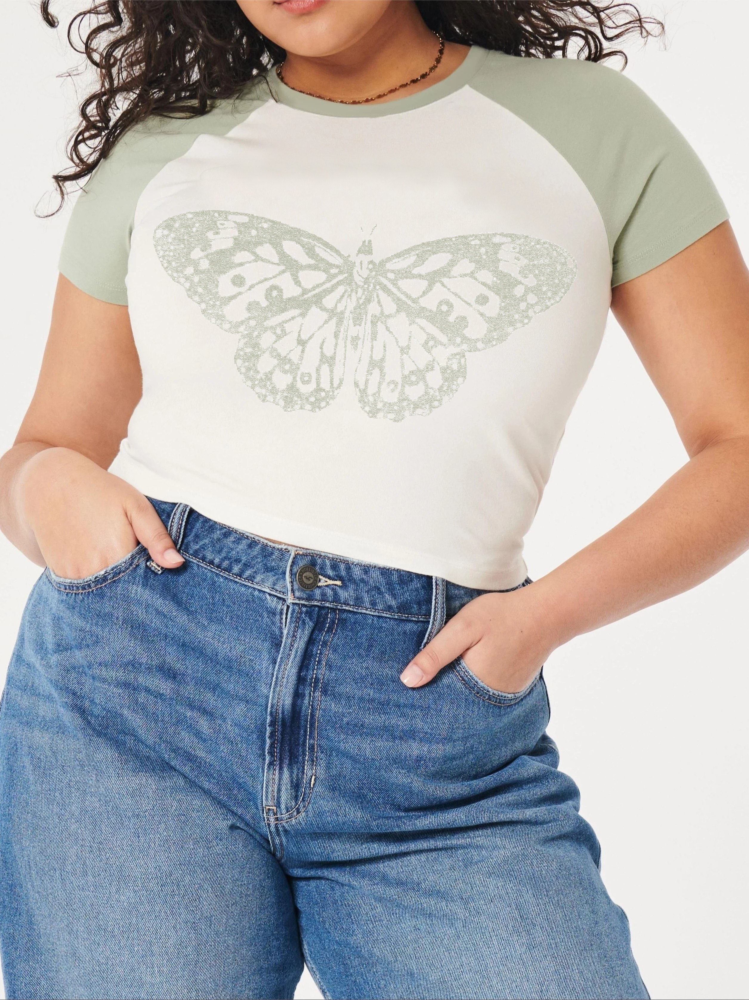 Butterfly Print T shirt Plus Size Casual Crew Neck Short - Temu New Zealand