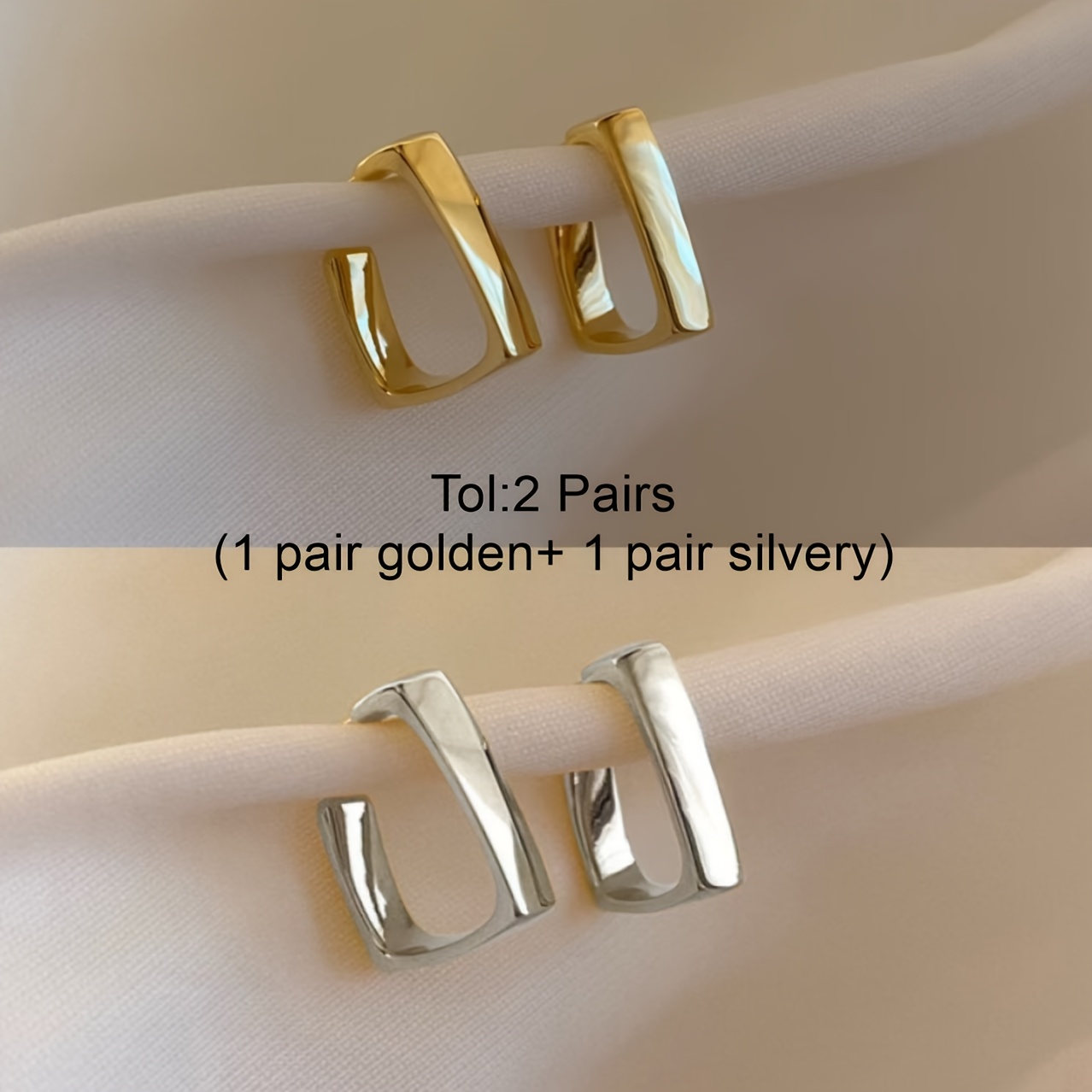 Chic Geometric Rectangle Hoop Earrings - Fashion Alloy With Minimalist - Perfect For Trendsetting Women