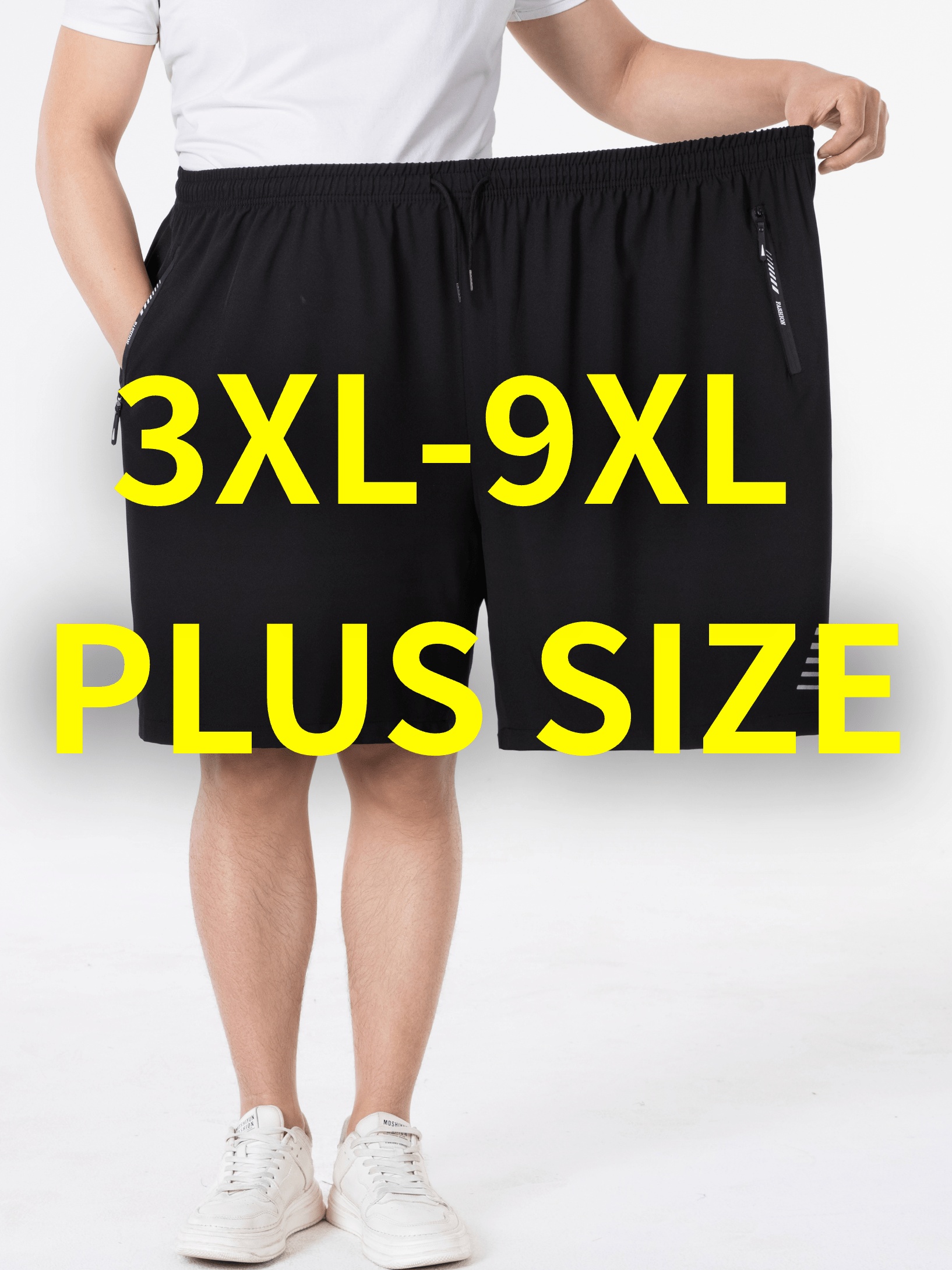 mens plus size quick dry swim shorts 3xl 9xl wide length elastic waist loose fit breathable knee length athletic shorts suitable for running gym beach machine washable pockets for big tall casual   plus size