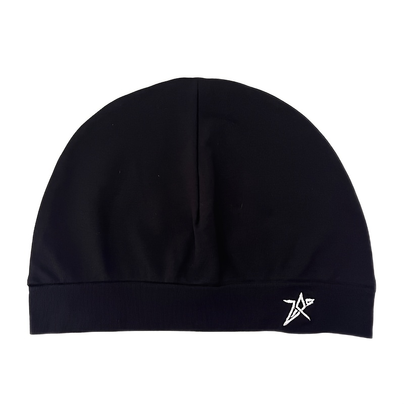 TEMU An Instagram-style Street Hip-hop Fashion Beanie With Abstract Letter Embroidery, A High-street Unisex Pullover Hat That's A Versatile Layering