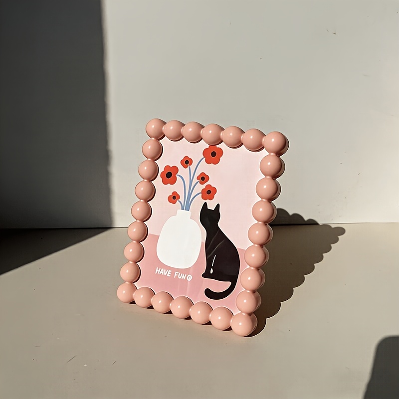 Image of This Delicate Photo Frame Display Box Featuring Cherry Powder Set On A Desk, Bedside Table, Or Windowsill. It Home Decor Styles Perfectly, Showcasing Memories And Decorative Art To Up