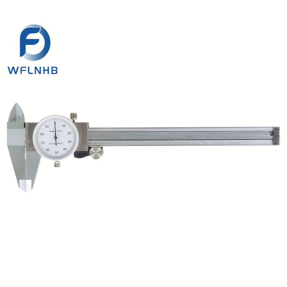 

6 Inch Dial Caliper Stainless Steel Measuring Tool 0.001 Inch Graduation With Storage Box