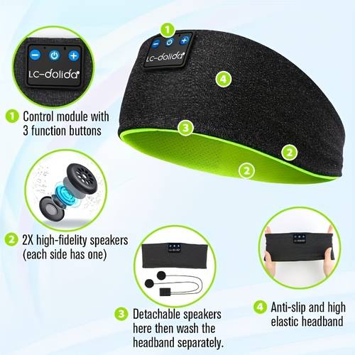 3-in- -schlaf-stirnband – 40-mm-treibereinheit + surround-sound-effekt, extrem lange akkulaufzeit, hochelastisches futter + schweißabsorbierendes design, für sport, reisen, schlaflosigkeit, yoga büroschläfchen, kann als exquisites feiertagsgeschenk verwendet werden, unisex