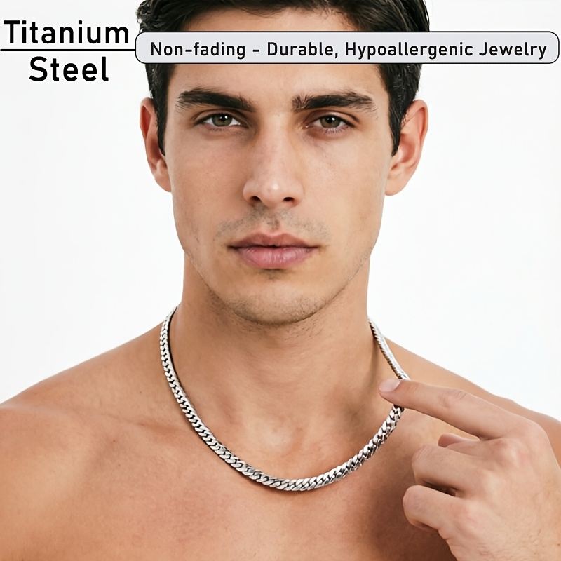 Men's Embossed Titanium Steel Necklace