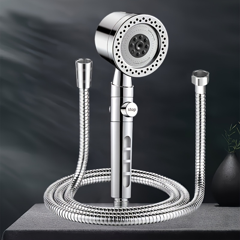 ultimate A Handheld Shower Head Set Featuring a Shower Hose, Five Adjustable Water Flow Settings, And Built-In Filtration, Perfect for Enhancing Your Bathroom Experience with Luxury. for Shower Use Only 4 ultimate A Handheld Shower Head Set Featuring a Shower Hose, Five Adjustable Water Flow Settings, And Built-In Filtration, Perfect for Enhancing Your Bathroom Experience with Luxury. for Shower Use Only - Image 4