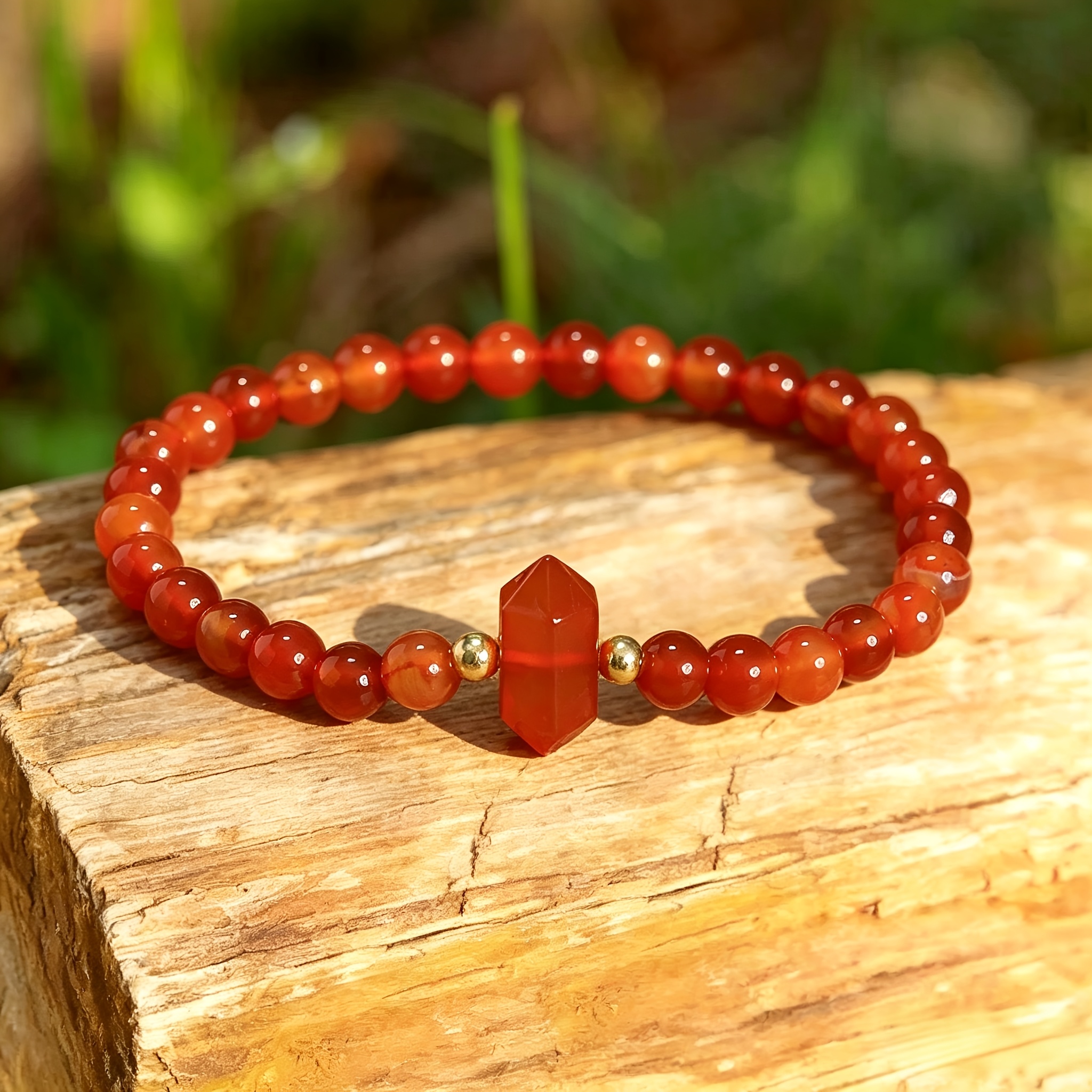 Natural Stone Beaded Bracelet with Tiger Eye & Agate, Handmade