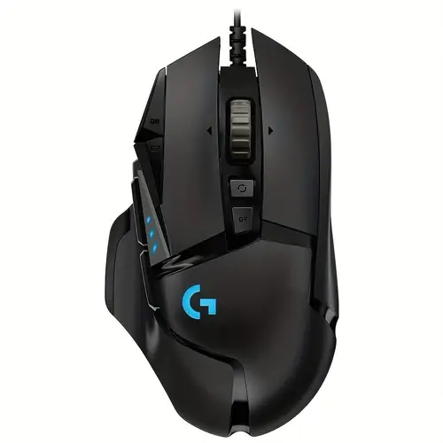 logitech hero wired gaming mouse sleek black with rgb lighting right handed design usb powered optical technology for gaming experience