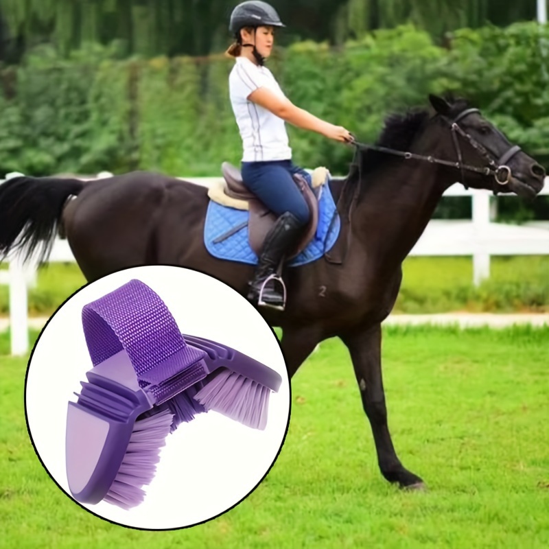 1pc Random Color Versatile Soft Bristle Horse Brush - Bendable, Multi-Angle Grooming Tool for Horses, Cows - Ideal for Bathing and Cleaning