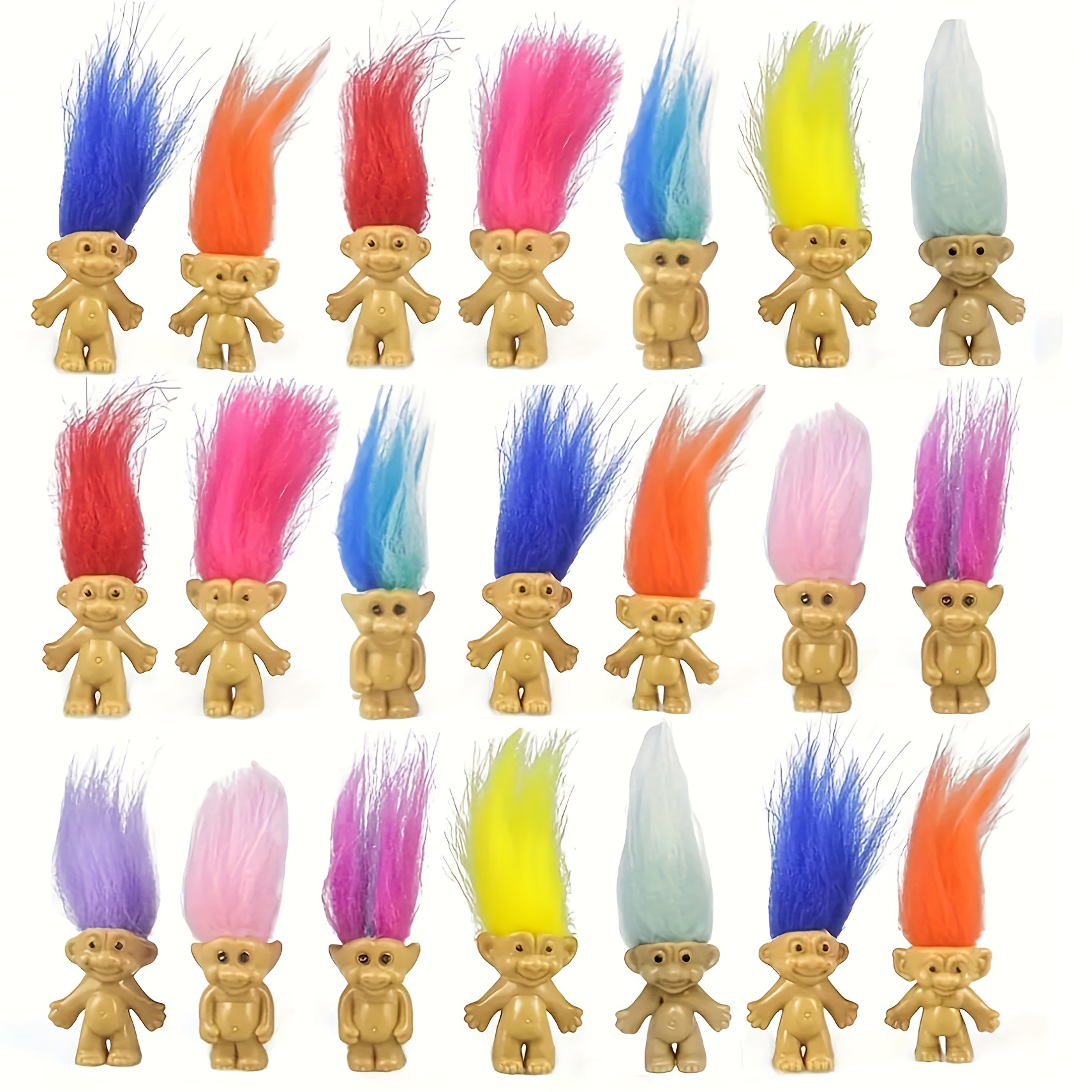 

Adorable Mini Troll Dolls - 10/20/30 Piece | Vintage Pvc Lucky Charms | Colorful Cake Topper Figurines | Perfect For Arts & Crafts, School Projects & Party Favors