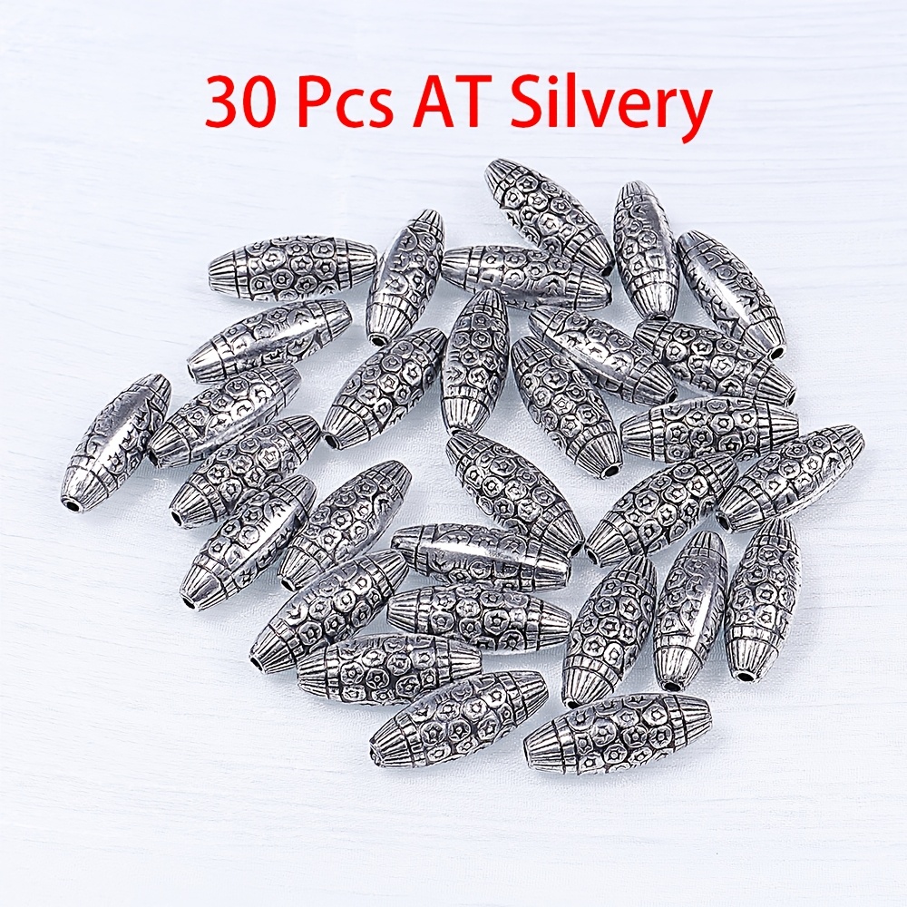 30pcs Coin Pattern Inspired Ethnic Plating Acrylic Oval Design Spacers Beads For Handmade Jewelry Making