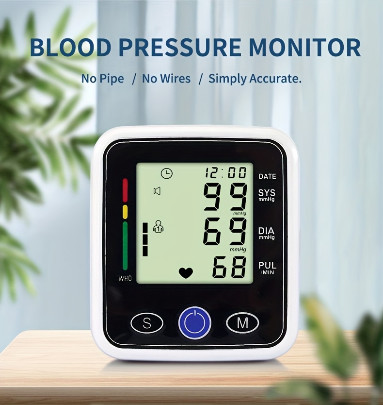 wrist blood pressure monitor sphygmomanometer voice large screen display heart rate and blood pressure dual detection suitable for family   management prevention of cardiovascular disease 2x99 group reading storage without battery Product details 0