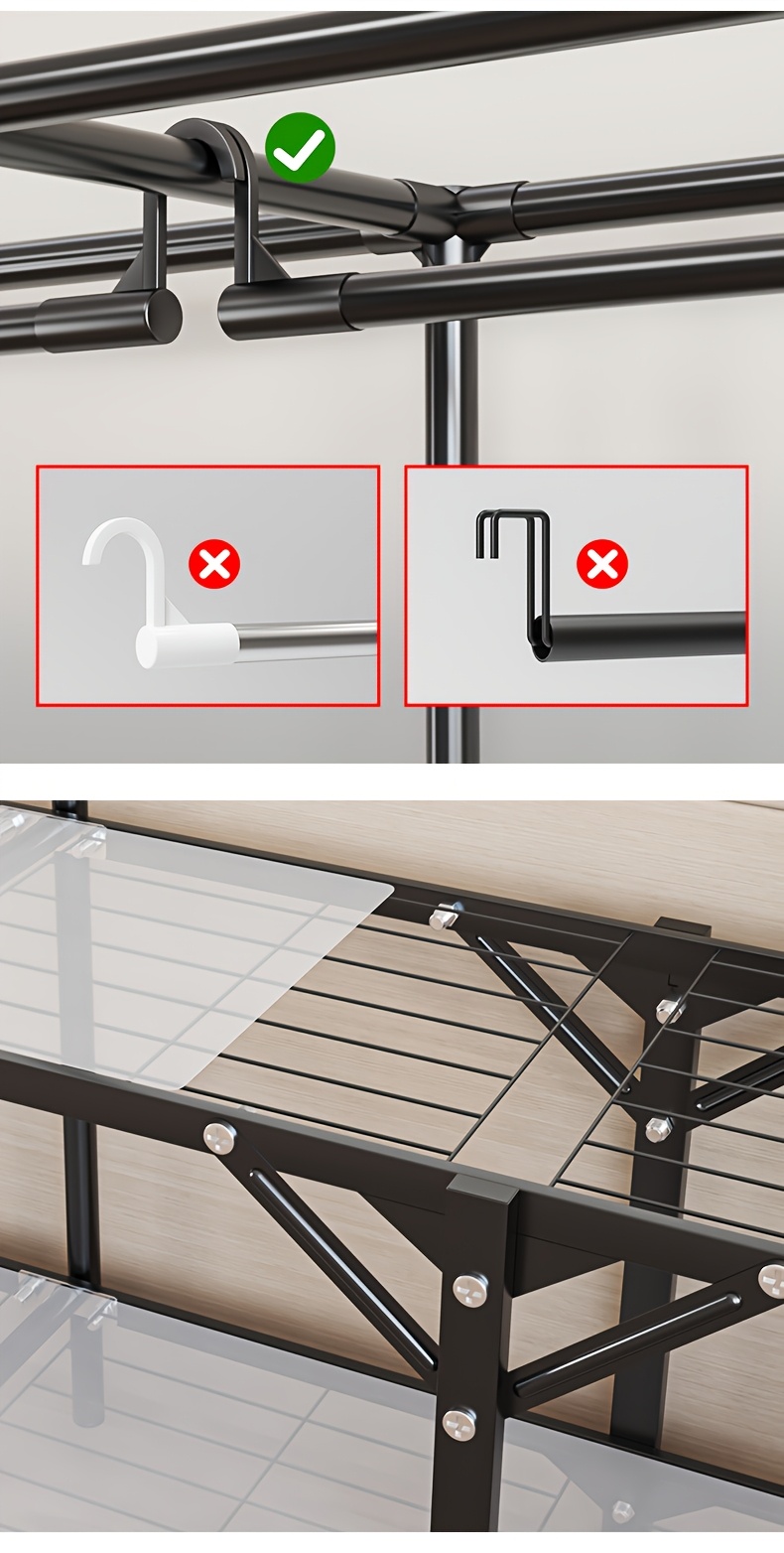  1pc heavy duty sliding curtain wardrobe with hanging rod raised feet shoe storage dust proof cover 198lb capacity space saving closet organizer for home 27 height luggage storage wardrobe clothes organizer storage portable closets Product details 4