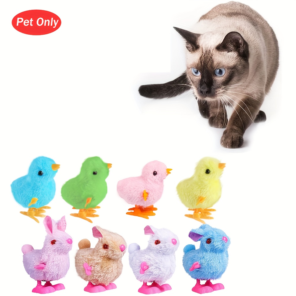 

1pc Interactive Cat Toy, Cartoon Chicken & Rabbit Design, Plastic, Teasing Pet Plaything, Random Color, No Battery Required