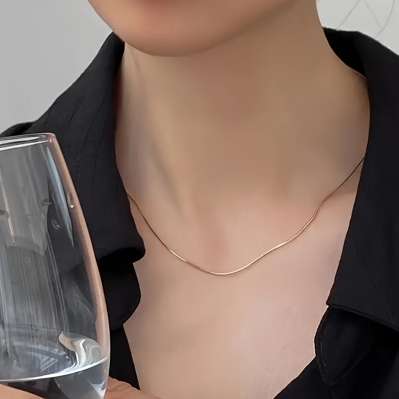 925 Silver Snake Bone Chain Necklace for Women