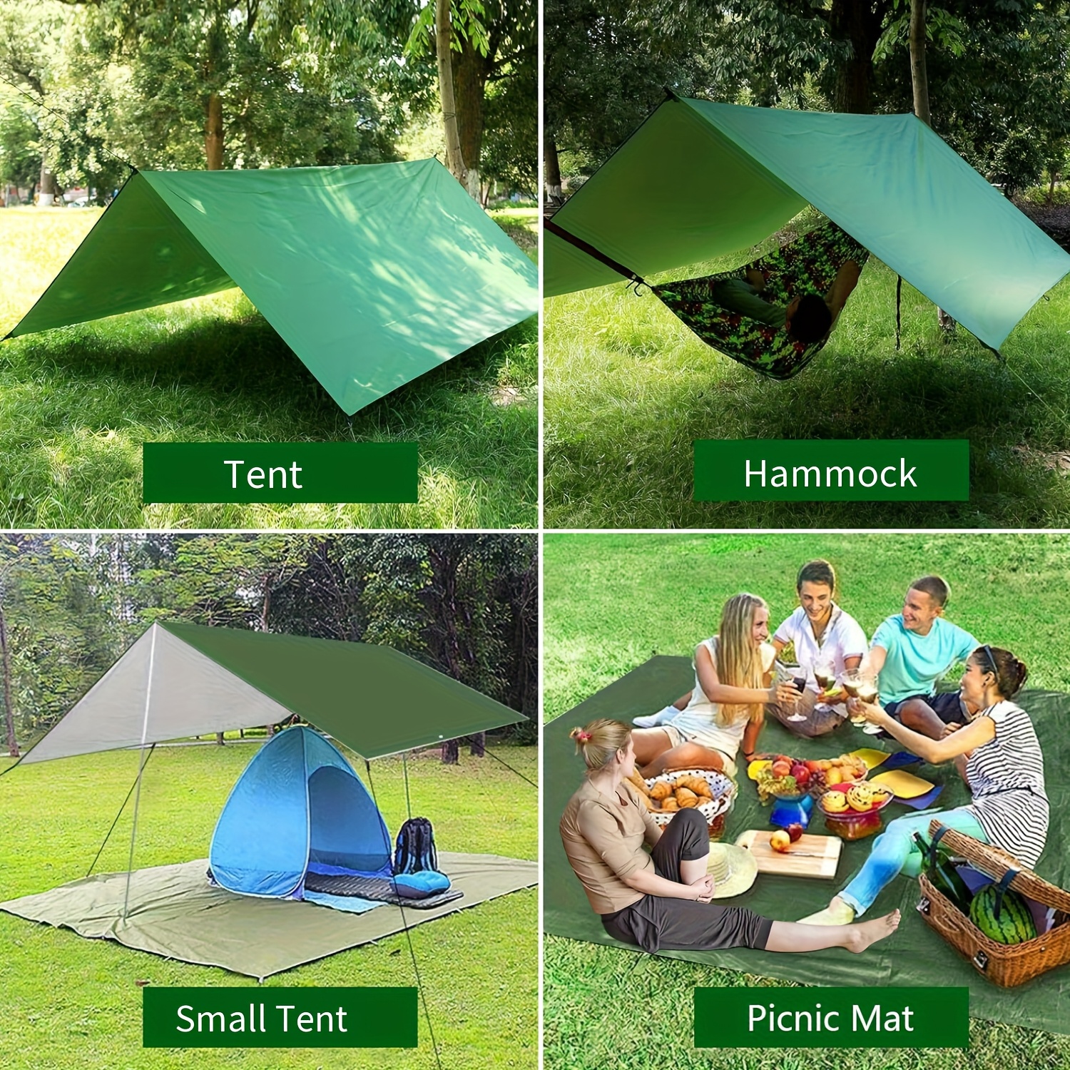 118.11inch x 118.11inch Portable Lightweight Camping Canopy for Sunshade - Essential Gear for Outdoor Camping, Best for Christmas, Perfect for Thanksgiving