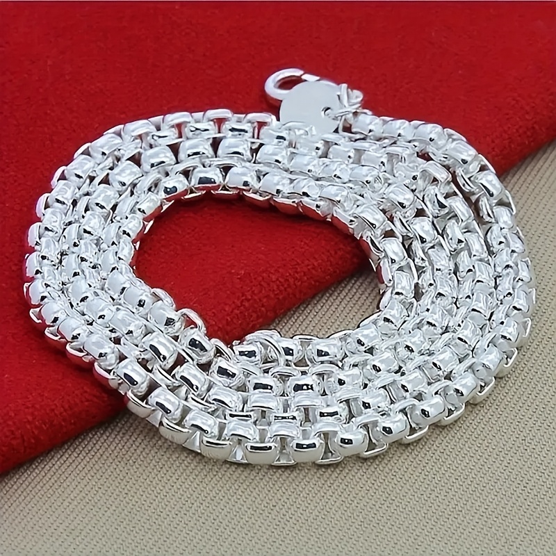 

1pc Luxurious 925 Sterling Silver Necklace, Korean Chain, And Elegant Jewelry,